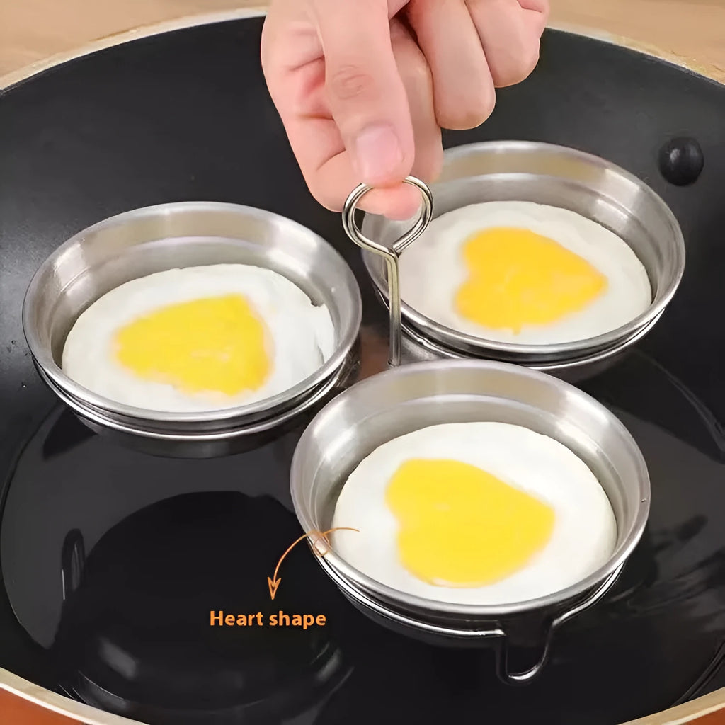 Stainless steel heart-shaped and round mini egg steamer for boiling and stewing eggs