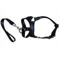 Nylon dog muzzle cover in red, blue, and black for leash training, sizes S to XXL