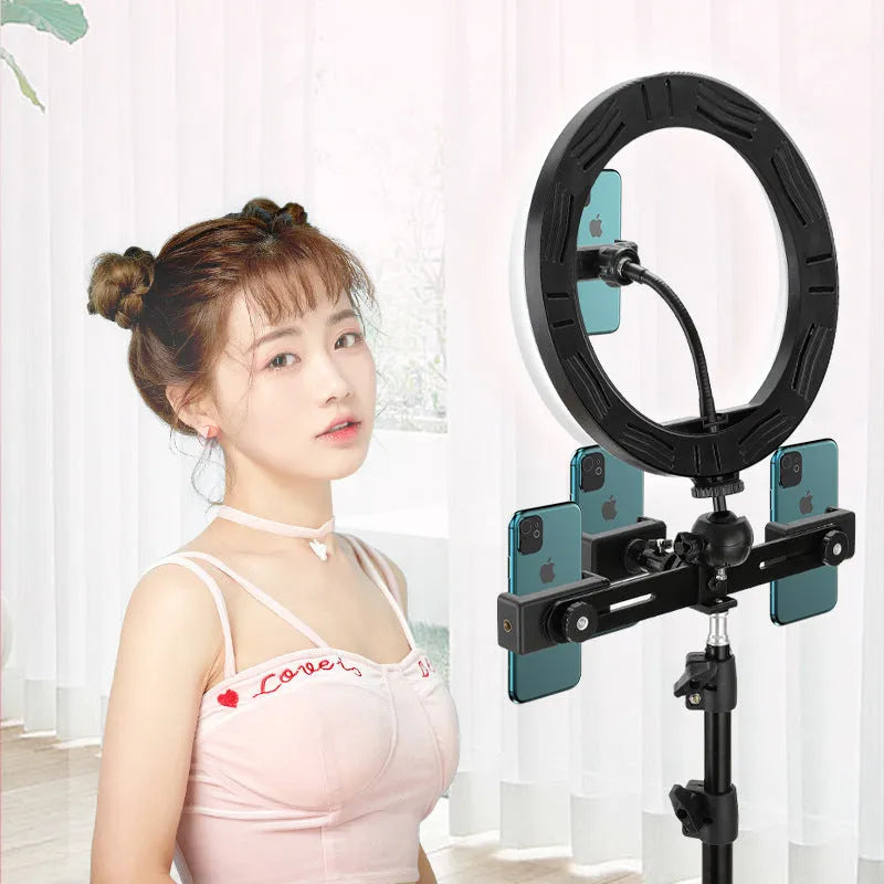 10 inch ring selfie beautifying light with 19cm metal bracket for smartphones
