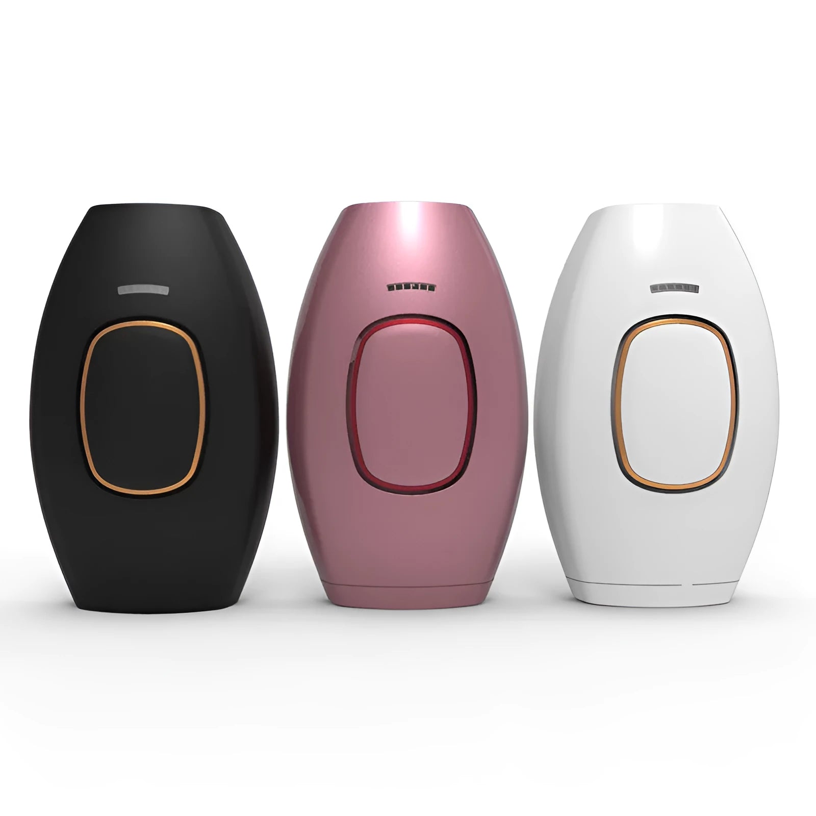Home laser hair removal instrument in black with pulsed light technology, 124x83x48.5mm size