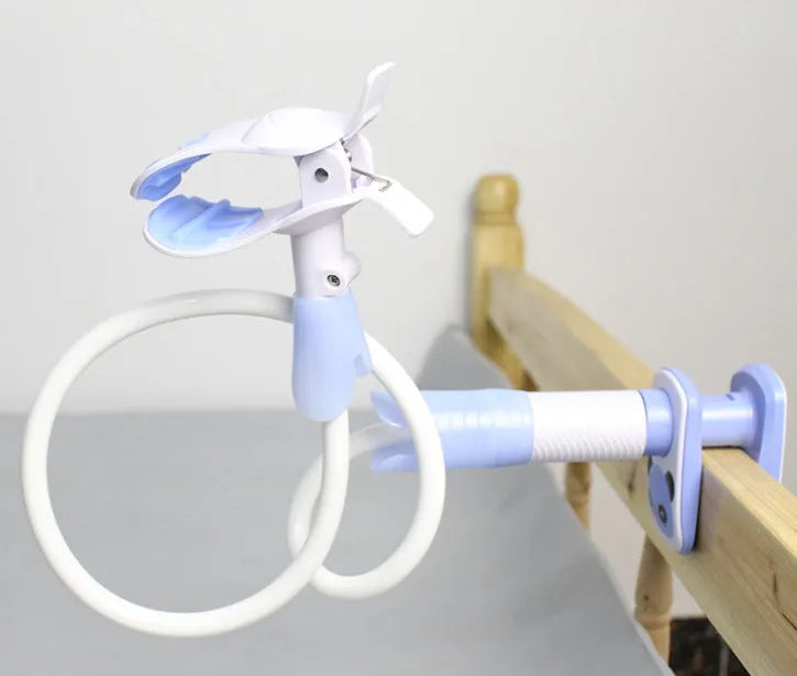 Extended 1.05 metre baby feeding bracket in blue adjustable breastfeeding support stand