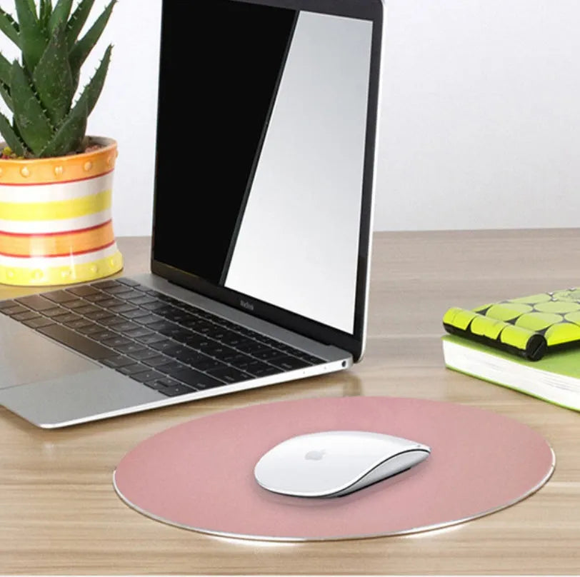 Aluminium alloy mouse pad 200mm diameter 3.5mm thickness smooth surface in silver colour