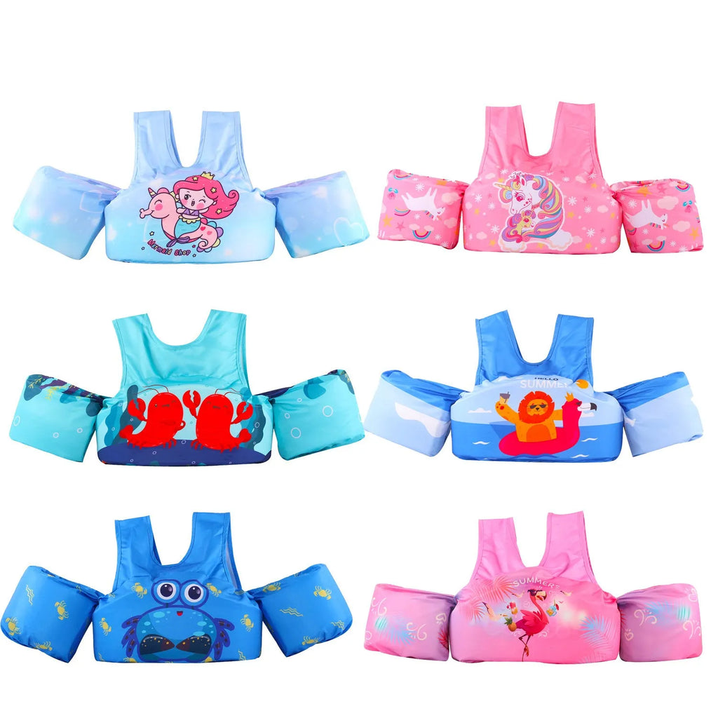 Children's inflatable arm swimming ring with cartoon designs for water safety