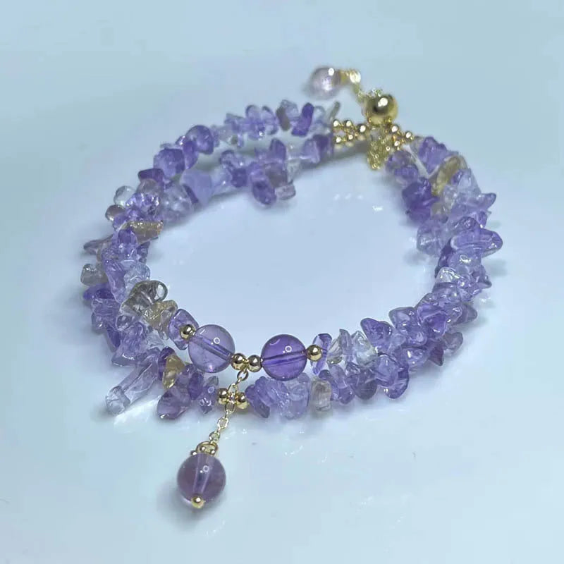 Double row natural ametrine crystal bracelet D178 colour women's jewellery