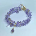 Double row natural ametrine crystal bracelet D178 colour women's jewellery