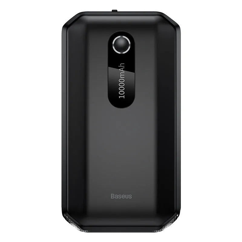 Black vehicle mounted emergency lighter jump starter with 10000mAh capacity and USB output