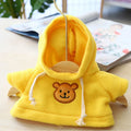 A blue cloth dog hoodie sweater shown next to a grey bear design sweater, illustrating the two available size options.