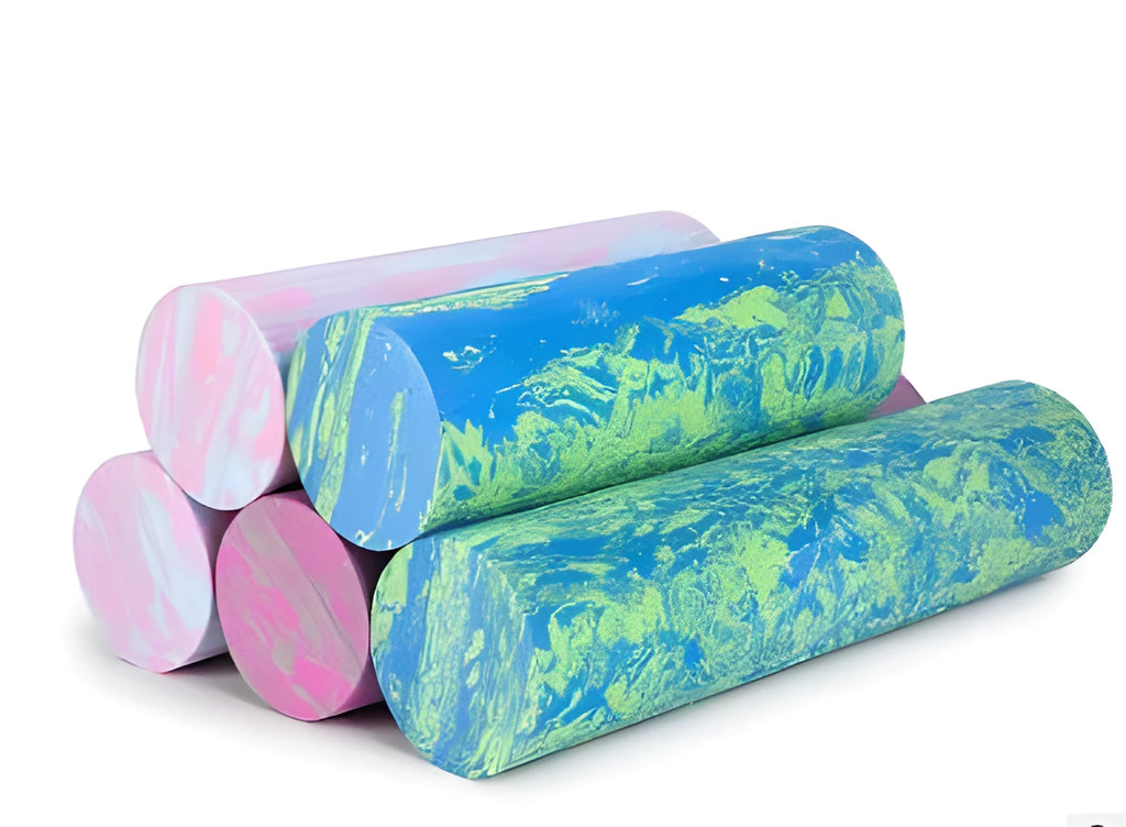 Aomardon camouflage EVA foam yoga roller for muscle massage, 45cm or 60cm, blue-green or pink-blue