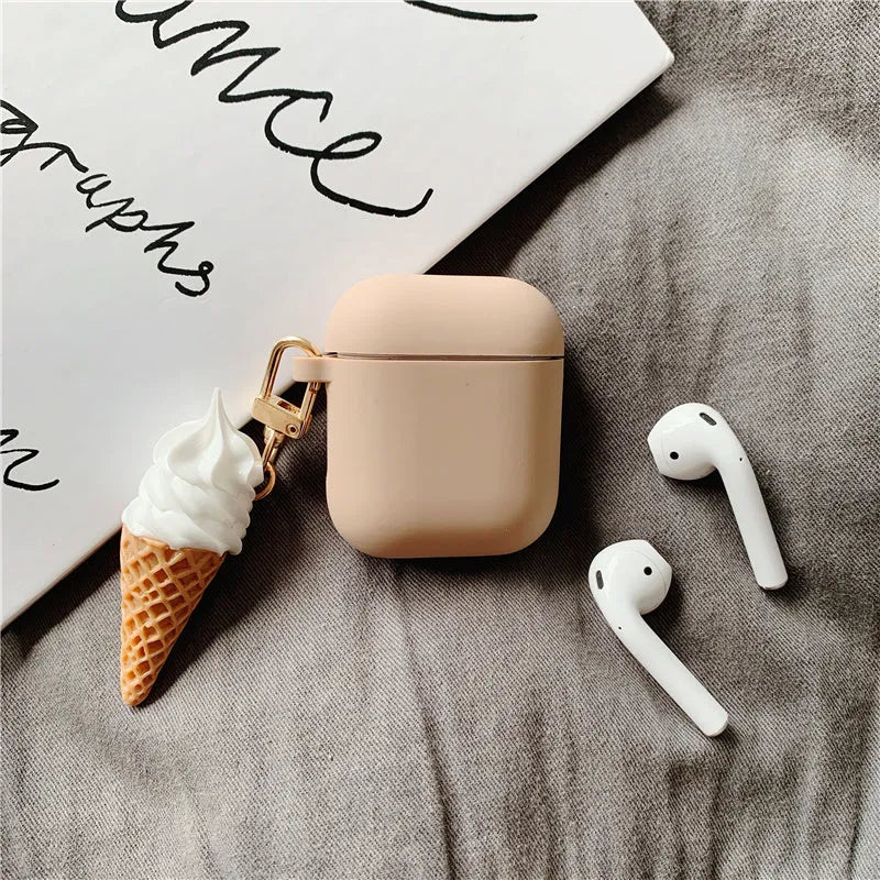 Transparent silicone protector case for Apple Airpods 2 wireless earbuds in cylinder design