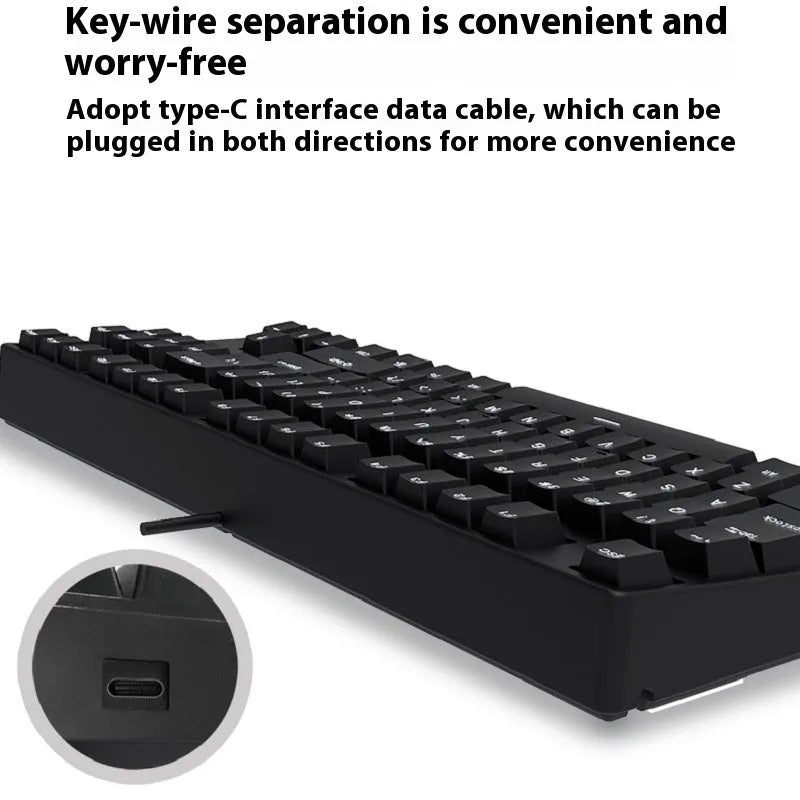 87-key hot-swappable mechanical keyboard with dual-colour backlighting and metal construction.