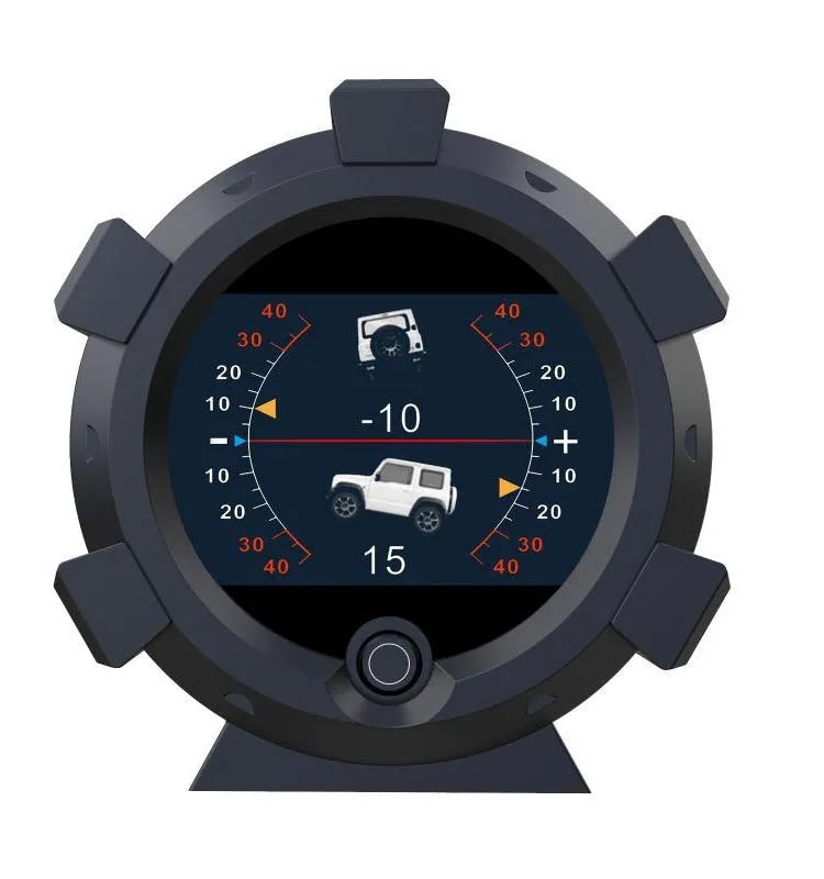 Car incline meter with satellite positioning and voltage reverse protection in OBD colour