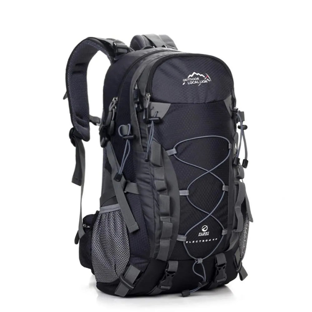 Green polyester leisure sports backpack for outdoor activities like running and hiking.
