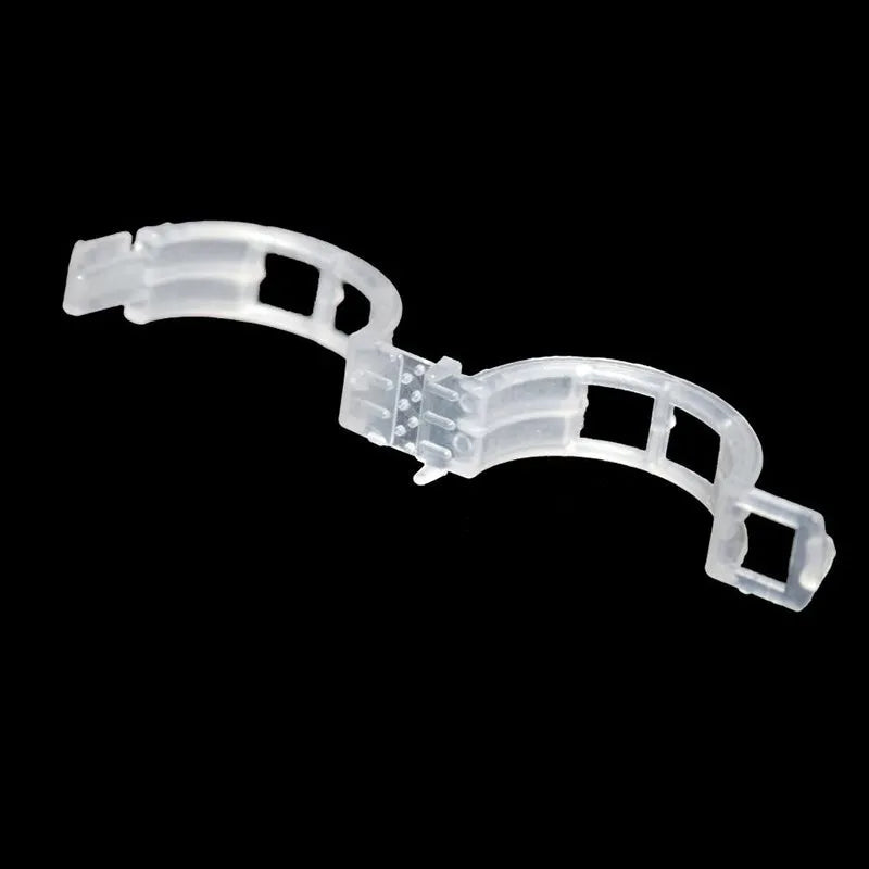 Pack of 50 plastic plant grafting clips for securing garden twigs and grafts.