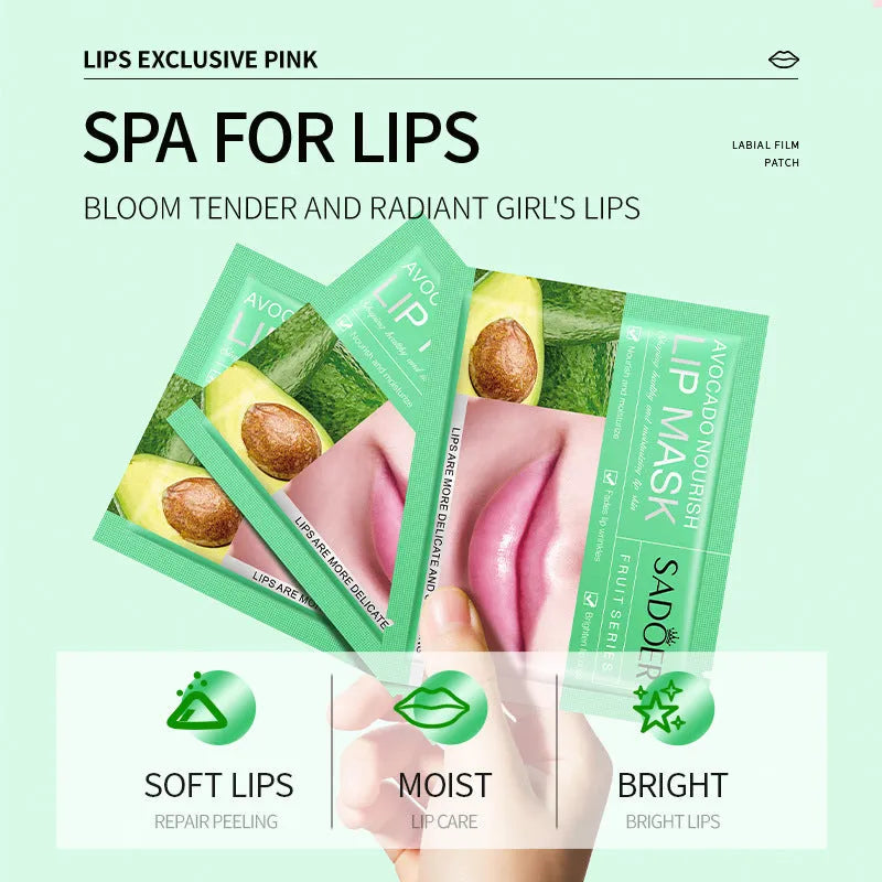 SADOER Avocado Fruit Series Lip Mask 8g in tube packaging for moisturising lip care treatment