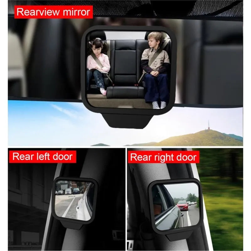 Car rear view mirror replacement glass with plastic frame 7x6.5x1cm flat surface