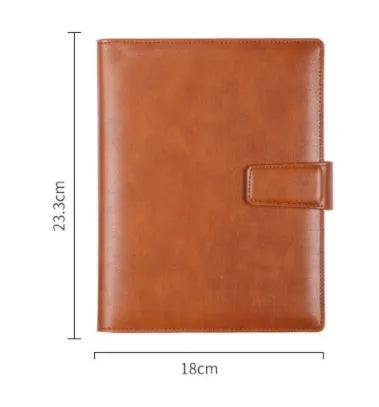 Hardcover A5 leather notebook with buckle closure in five colour options showing interior Daolin paper