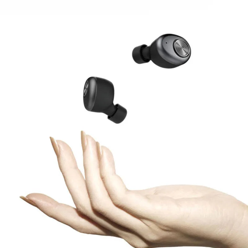 Black wireless Bluetooth headset with single-ear design for hands-free calling