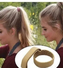Silicone hair band in black, brown, and beige, 6.5cm diameter non-slip ponytail holder