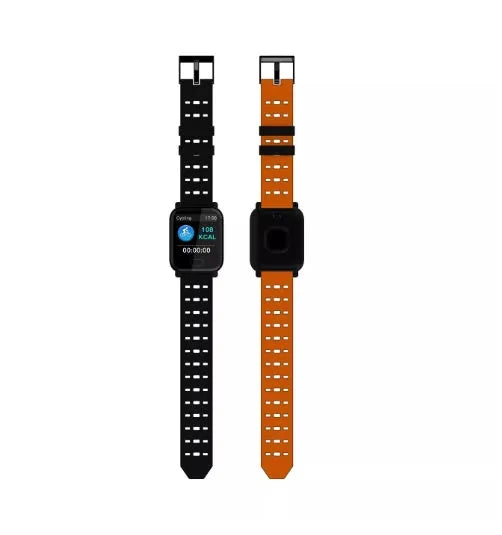 A6 smart bracelet with colour screen and black silicone strap on a wrist.