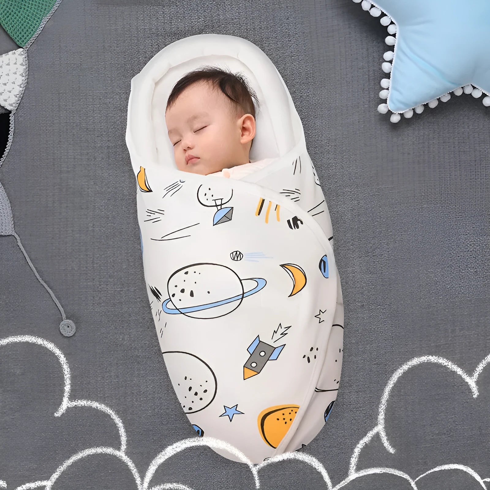 Cotton anti-startle baby swaddle blanket measuring 30 by 60 centimetres
