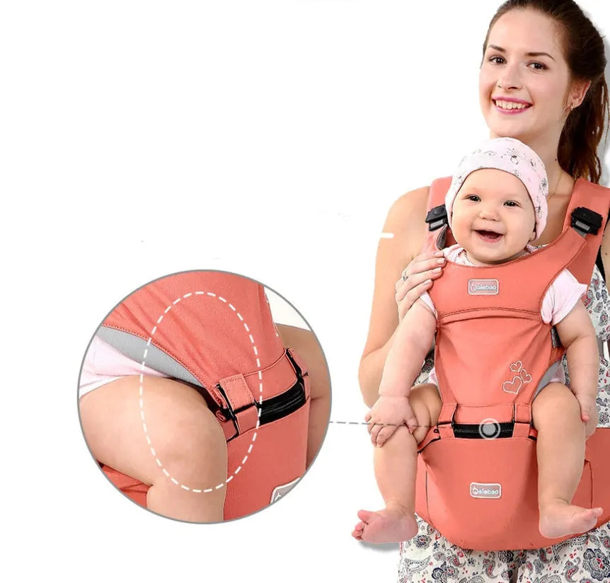 Multifunctional baby waist stool carrier with EPP filler in mint green colour.