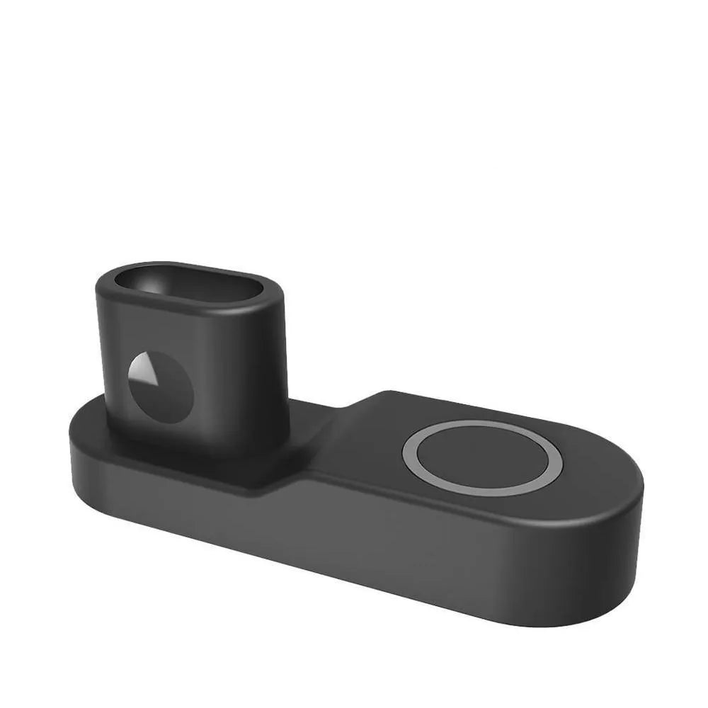 W3 three-in-one wireless charger for Apple devices with detachable magnetic watch charger in black colour