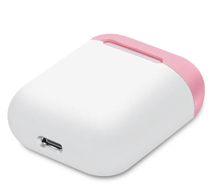 Silicone protective sleeve for AirPods charging case in split design showing colour options