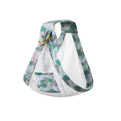 Adjustable baby wrap carrier sling shown in blue-green colour, suitable for newborns up to 36 months