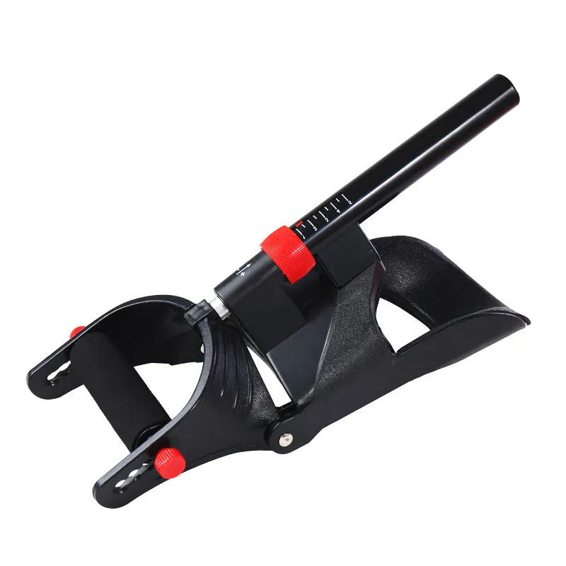 Adjustable hand grip exerciser trainer with spring steel variable resistance system for forearm strength training