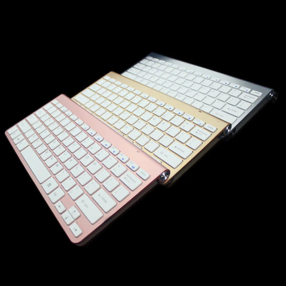 2.4G wireless keyboard and mouse combo set in gold with slim design for laptop, Mac, PC, smart TV, PS4