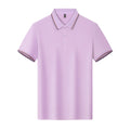 Man wearing a light blue Solona ice-feeling short sleeve polo shirt for work.
