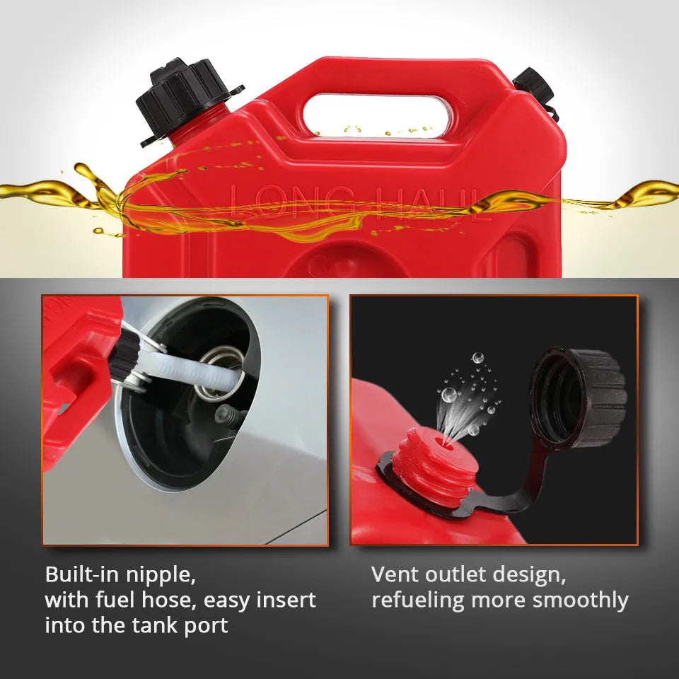 Red plastic petrol barrel 3L 5L HDPE fuel can for motorcycle off-road gasoline tank anti-pressure shockproof moisture-proof