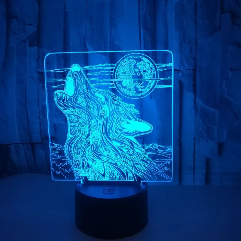 White-based LED desk lamp with clear acrylic panel displaying multiple colours, featuring a remote control.