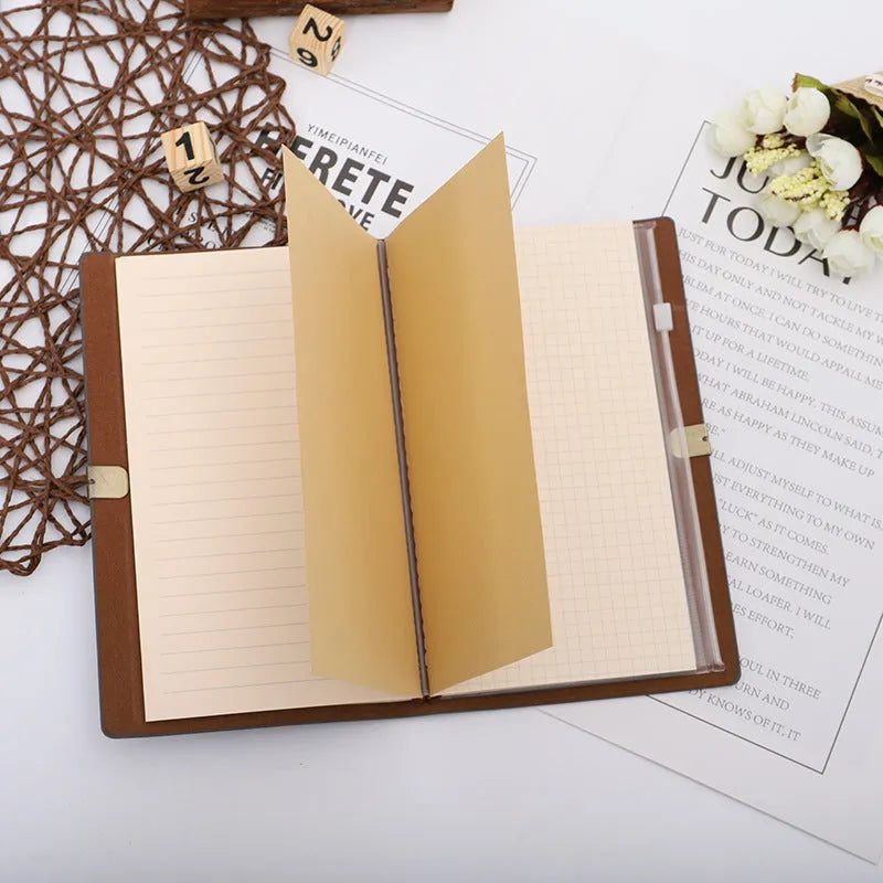 A6 diary notebook with imitation leather cowhide rope textured cover showing grey colour option