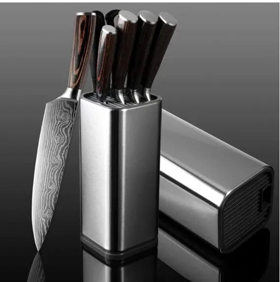 Black and white kitchen tool holder with removable bucket for knife and cutlery storage