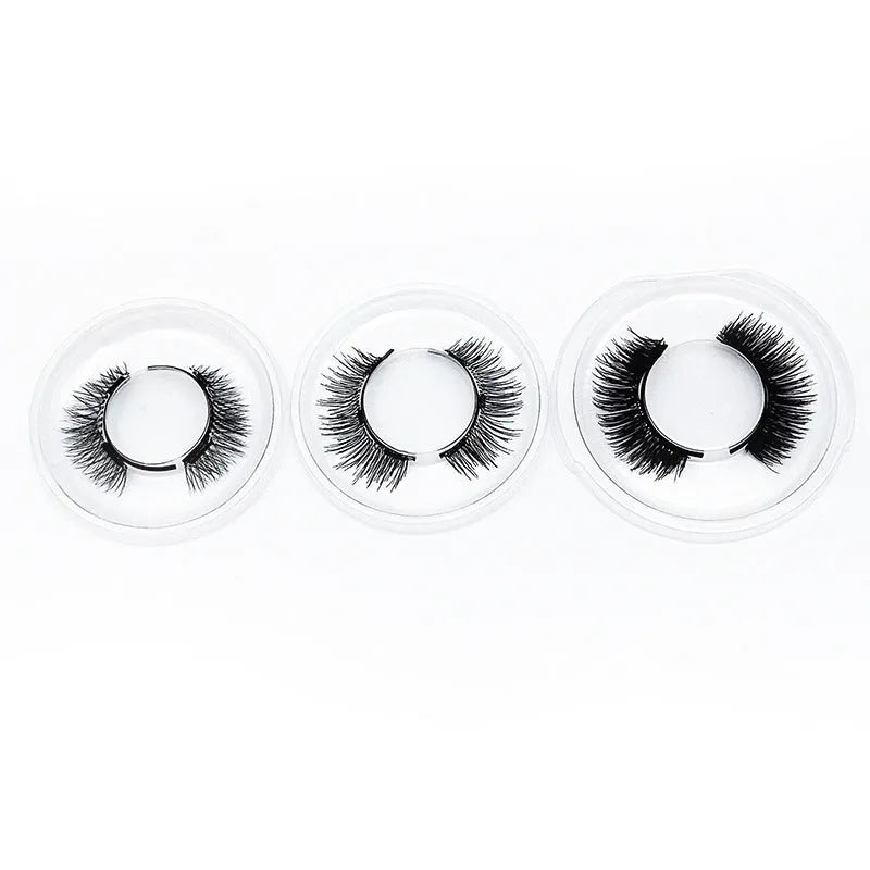 Quantum magnetic false eyelashes three pairs black with curler on white background