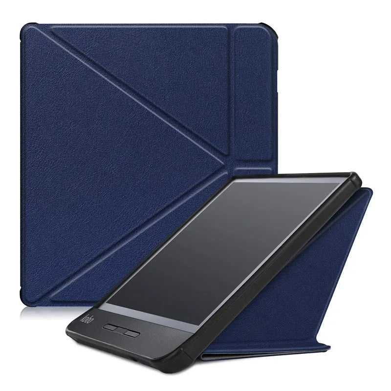 Kobo Forma anti-fall leather cover in Galaxy colour showing sleep function
