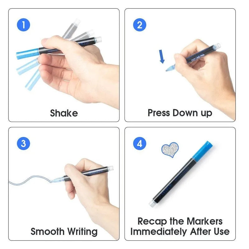8 colour double line highlighter pen set with plastic barrel in PET gift box