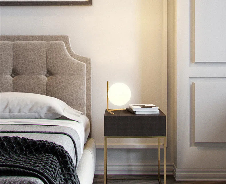 LED creative lamp with glass shade in three style options for living room or study lighting