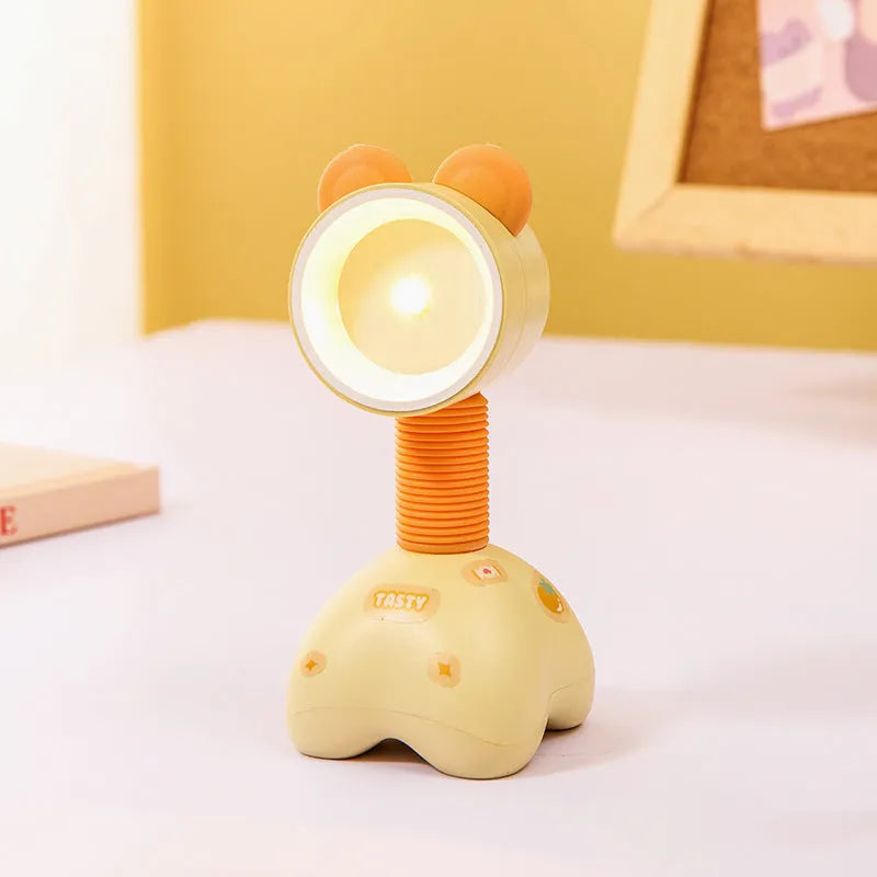 DIY magnetic cartoon desk night light with adjustable lighting in 10.5cm plastic housing