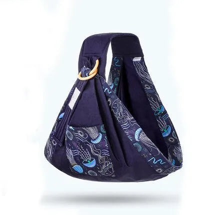 Adjustable baby wrap carrier sling shown in blue-green colour, suitable for newborns up to 36 months