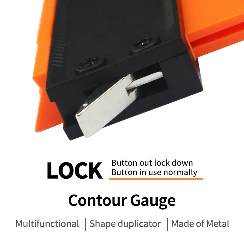 5 and 10 inch orange plastic contour gauge with ABS and aluminium construction, 0.01mm accuracy