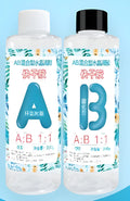 Two bottles of quick-curing AB epoxy resin for DIY jewellery making, 100g and 200g sizes.