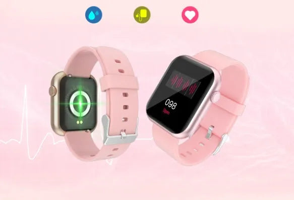R3L full touch smart watch with 1.3 inch IPS colour screen and silicone wristband on a white background