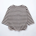 Striped print cotton long sleeve T-shirt for baby girls in black or red colours