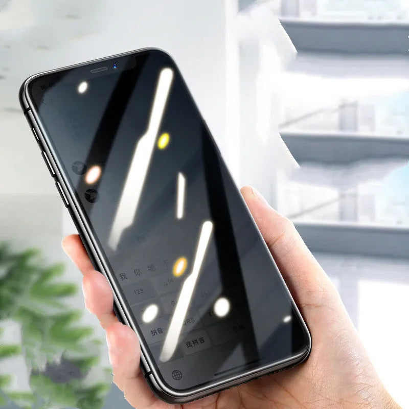 9D tempered glass privacy screen protector for iPhone models X to 11 Pro Max