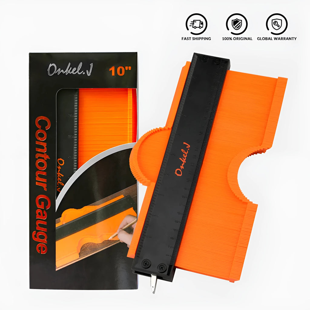 5 and 10 inch orange plastic contour gauge with ABS and aluminium construction, 0.01mm accuracy