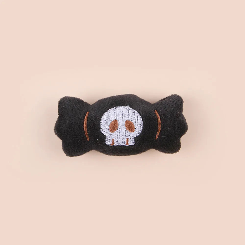 Small cat teaser wand toy with plush candy attachment on 1 metre string