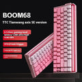 Compact mechanical keyboard with RGB backlighting and magnetic axis switches on a desk.