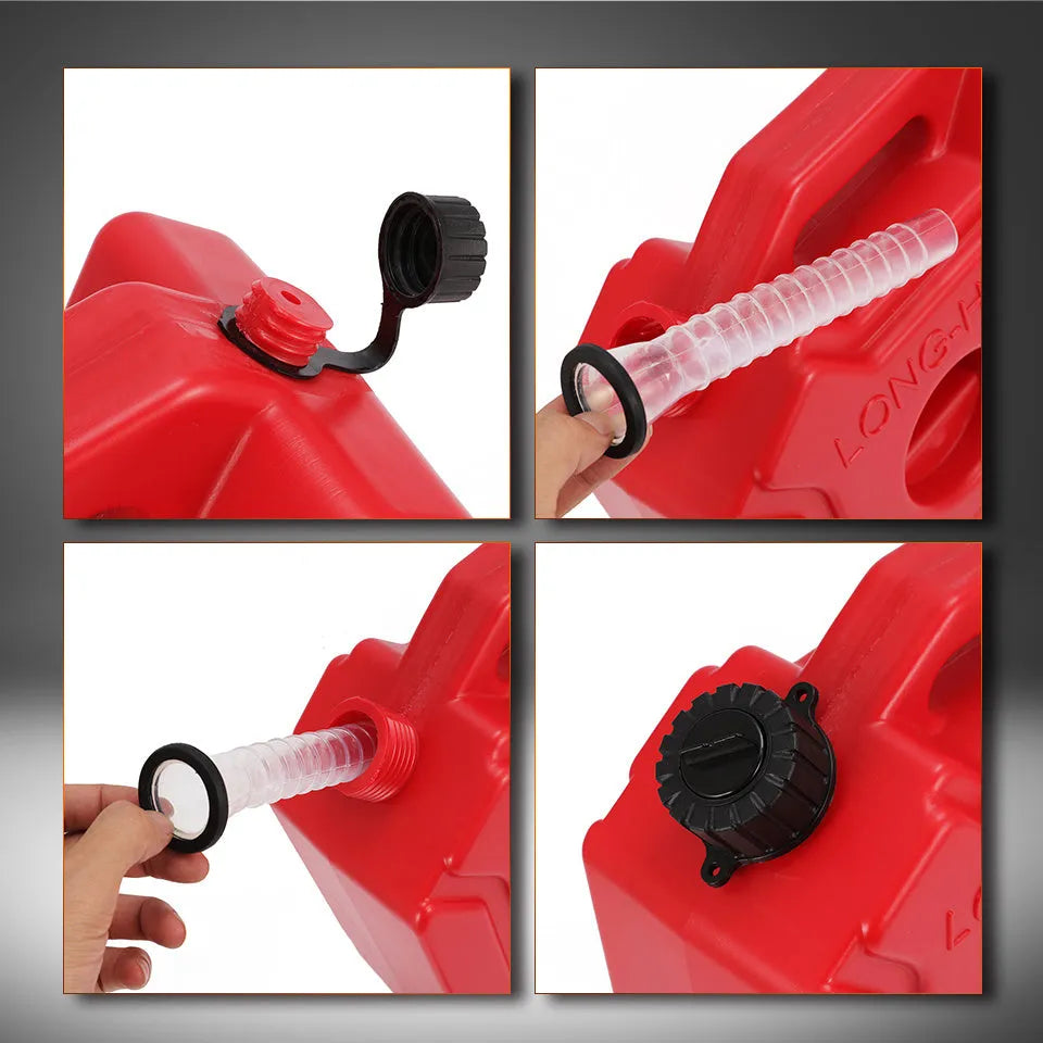 Red plastic petrol barrel 3L 5L HDPE fuel can for motorcycle off-road gasoline tank anti-pressure shockproof moisture-proof